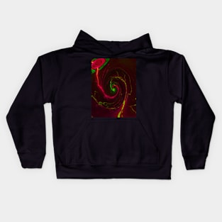 Digital collage, special processing. Energy flows, violet and green. Kids Hoodie